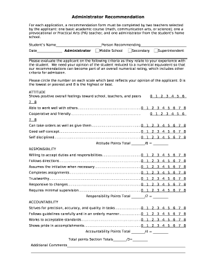 Administrator Recommendation