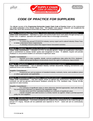 CODE OF PRACTICE FOR SUPPLIERS