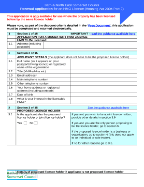 Before by the same licence holder