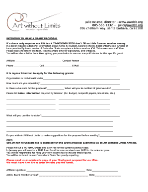 INTENTION TO MAKE A GRANT PROPOSAL