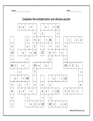 multiplication and division puzzle