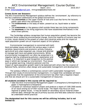 Environmental management courses