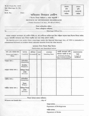 Notice of Intended Marriage