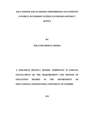 Self esteem and academic performance of students in public secondary schools in ndhiwa district pdf