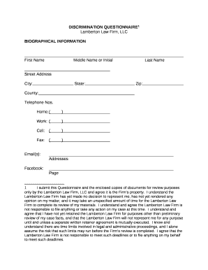 DISCRIMINATION QUESTIONNAIRE1