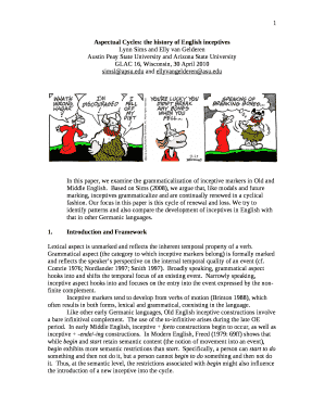 Aspectual Cycles: the history of English inceptives