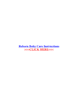 Fillable Online Reborn Baby Care Instructions Fax Email Print - pdfFiller