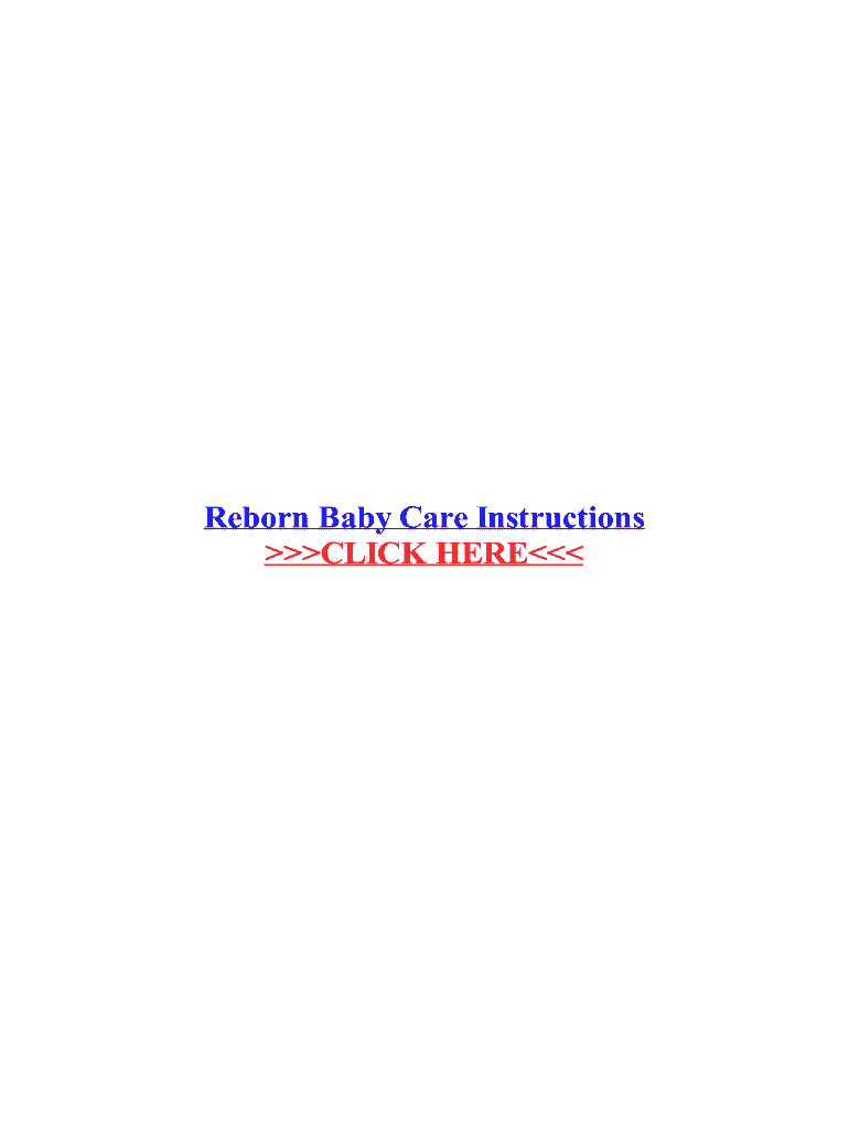Fillable Online Reborn Baby Care Instructions Fax Email Print - pdfFiller