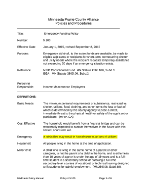 Title: Emergency Funding Policy