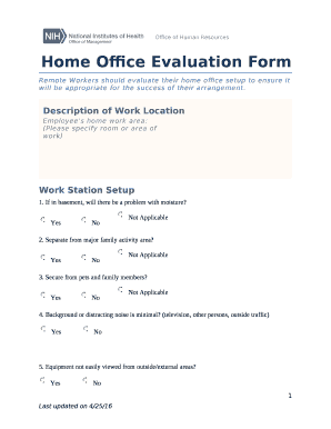 Home Office Evaluation Form
