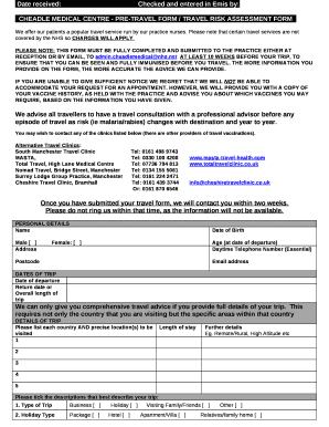 Date received:Checked and entered in Emis by: