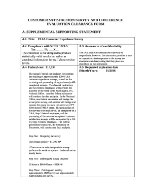 CUSTOMER SATISFACTION SURVEY AND CONFERENCE EVALUATION CLEARANCE FORM