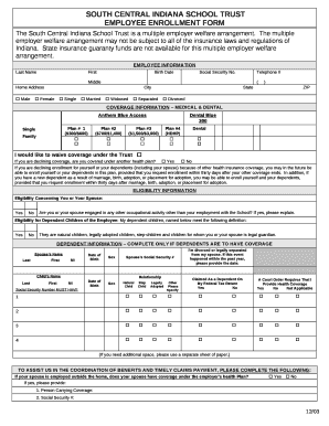 The South Central Indiana School Trust is a multiple employer welfare arrangement