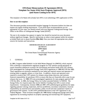 EPA/State Memorandum Of Agreement (MOA)