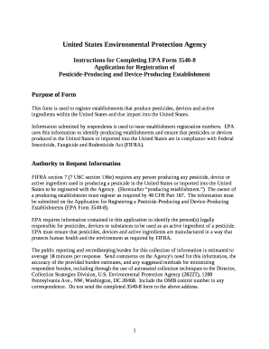 Instructions for Completing EPA Form 3540-8