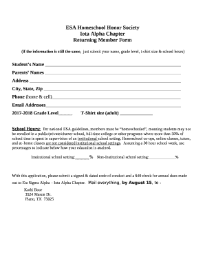 ESA Homeschool Honor Society