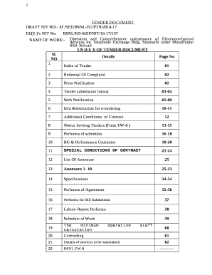 EE(E )s NIT No:BSNL/ED-MZP/NIT/16-17/137