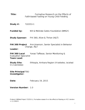 Title:Formative Research on the Effects of Faith-based Fasting on Young Child Feeding