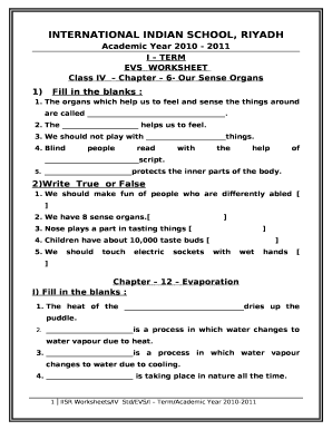 Class IV Chapter 6- Our Sense Organs