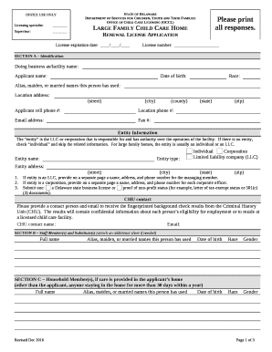 Renewal License Application