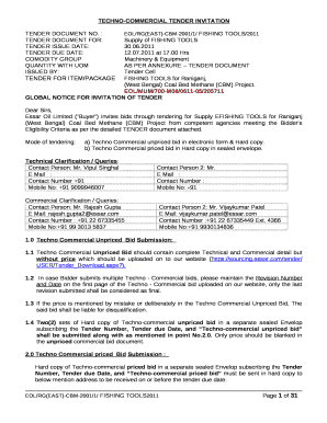 TENDER DOCUMENT FOR:Supply of FISHING TOOLS