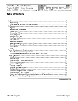 CAPP Table of Contents - Cardinal - Virginia Department of Accounts