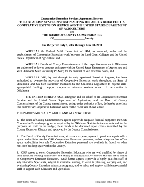 Cooperative Extension Services Agreement Between