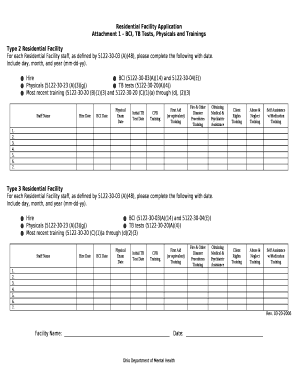 Residential Facility Application