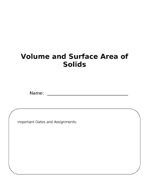 Volume and Surface Area of Solids