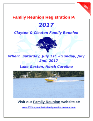 Family Reunion Registration Packet