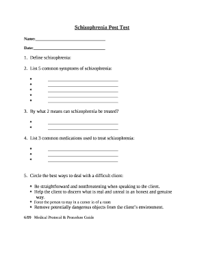 Schizophrenia Post Test