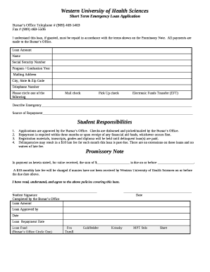 Short Term Emergency Loan Application