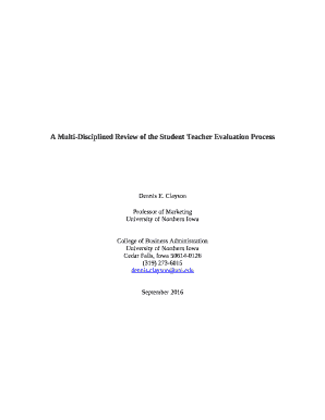 A Multi-Disciplined Review of the Student Teacher Evaluation Process