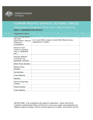 Expression of Interest (EOI) Form (Attachment A)