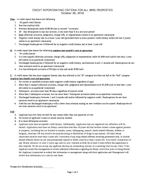 Pass A credit report that shows the following