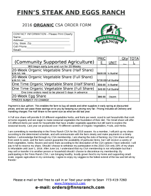 csa order form template