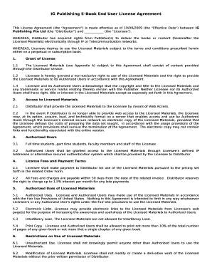 IG Publishing E-Book End User License Agreement