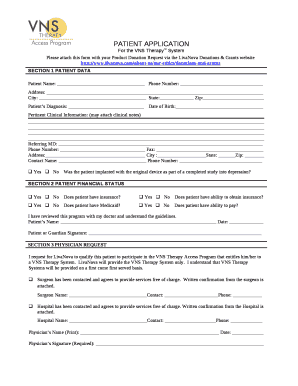 For the VNS Therapy System Doc Template | pdfFiller