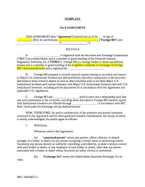 15a-6 AGREEMENT