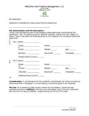 Addendum to Residential Lease concerning the property at: