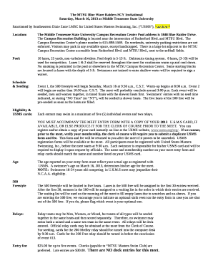 The MTSU Blue Wave Raiders SCY Invitational