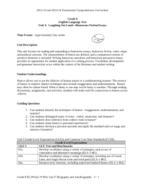 Unit 3:Laughing Out LoudHumorous Fiction/Essays