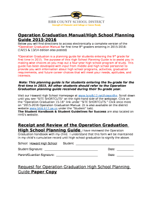 Operation Graduation Manual/High School Planning Guide 2015-2016