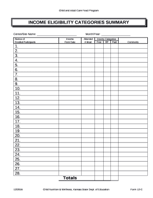 Center/Site Name: Month/Year: