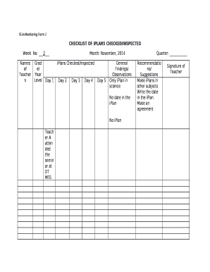 IS-A-Monitoring Form 1