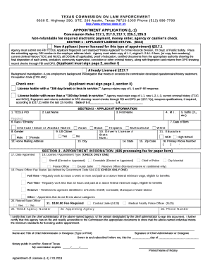 APPOINTMENT APPLICATION (L-1)