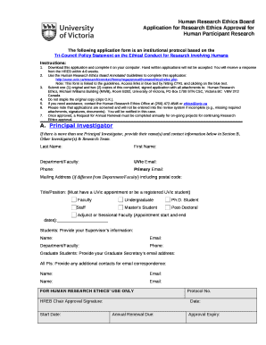Application for Research Ethics Approval for