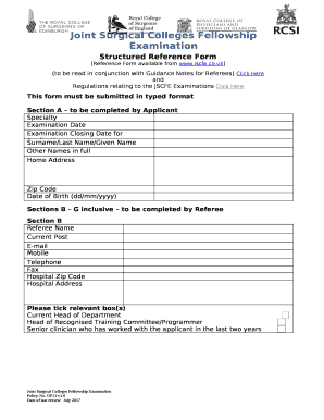 Structured Reference Form