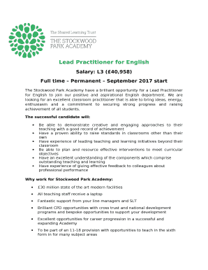 Lead Practitioner for English