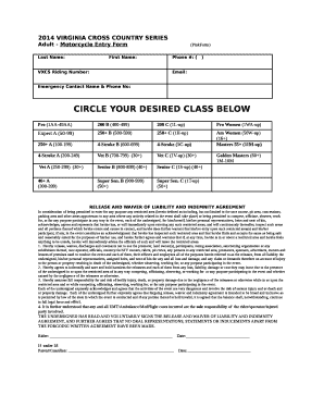 Adult - Motorcycle Entry Form(PinkForm)